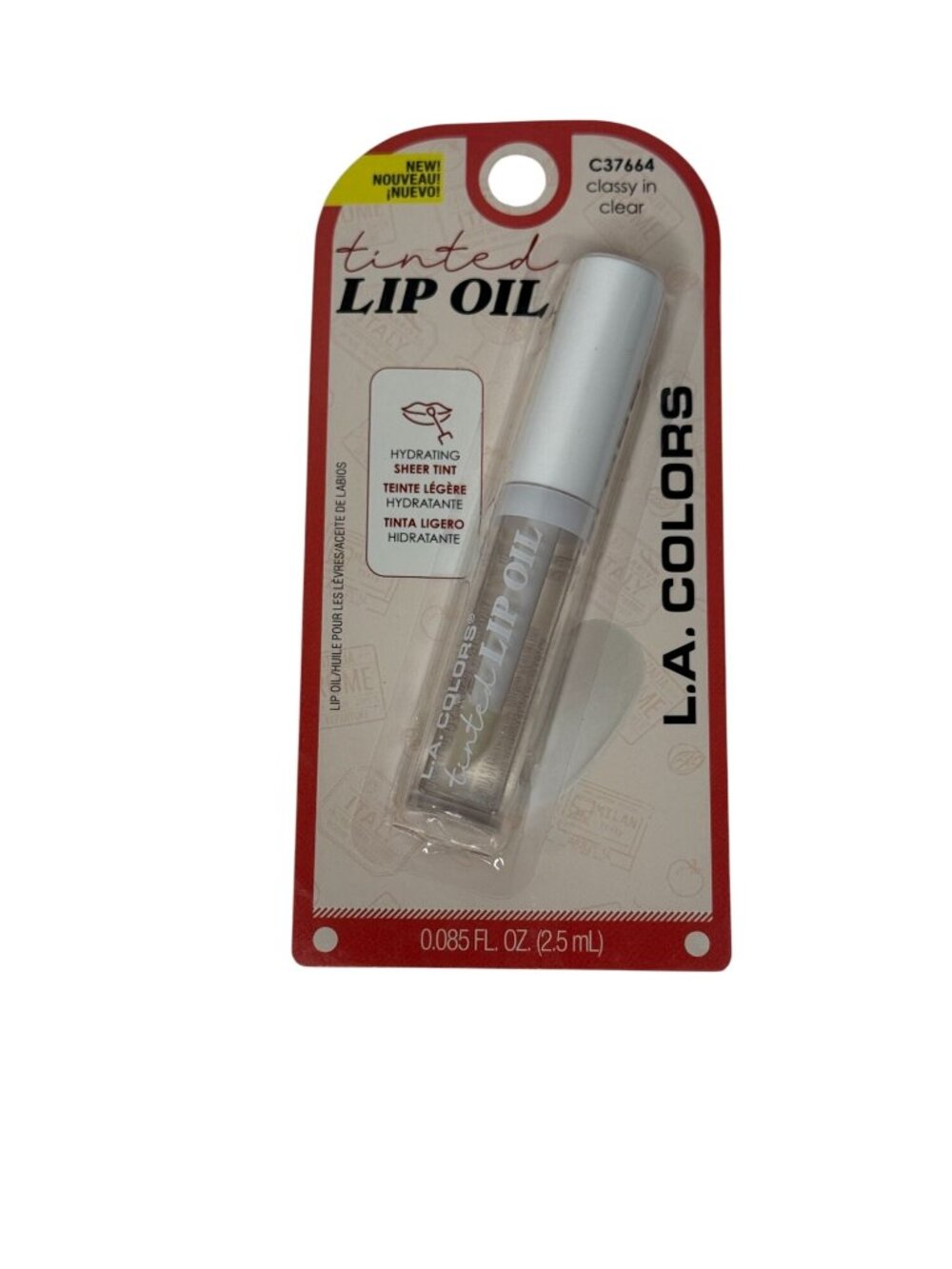 LA Colors Tinted Lip Oil Classy Clear Hydrating Gloss Sheer Shine New